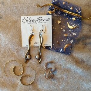 Earrings, Bronze & Gol